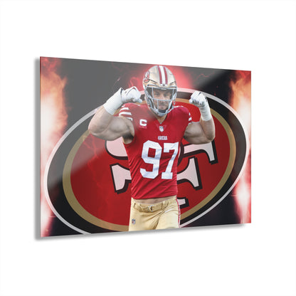 Nick Bosa, 49ers Fan Concept, Acrylic Wall Art