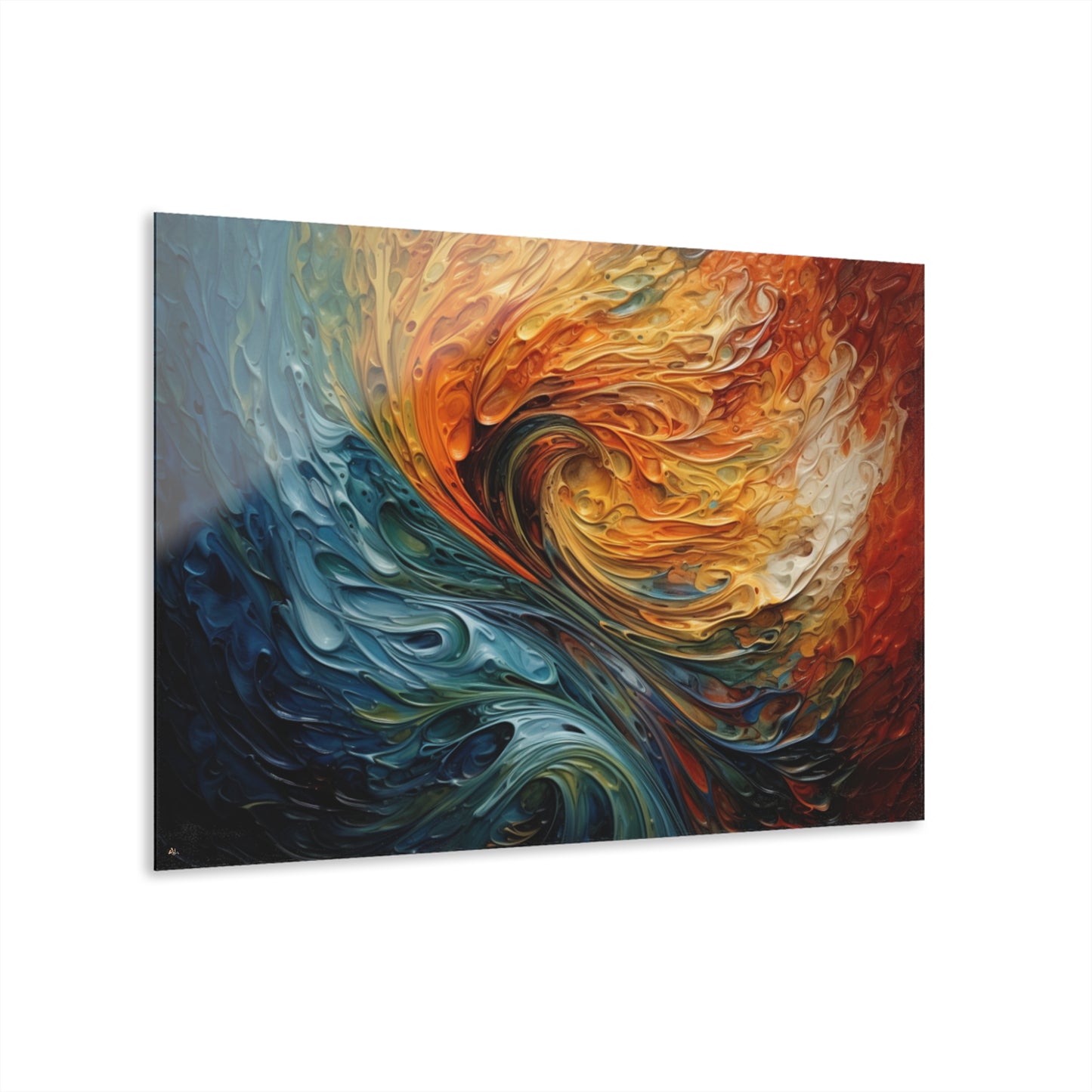 Water and Fire, Abstract, Concept, Acrylic Wall Art