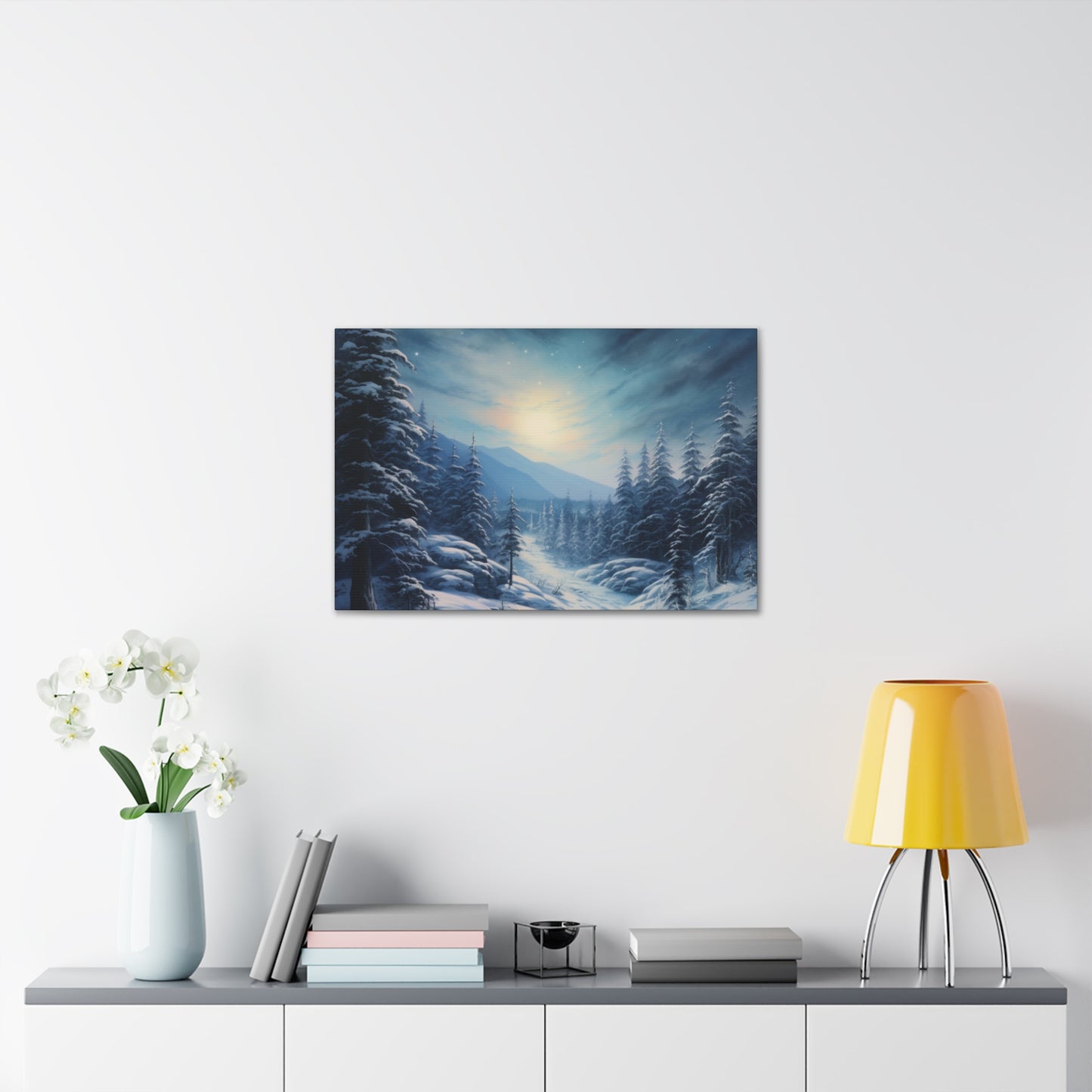 Moonlit Snow Canvas Art