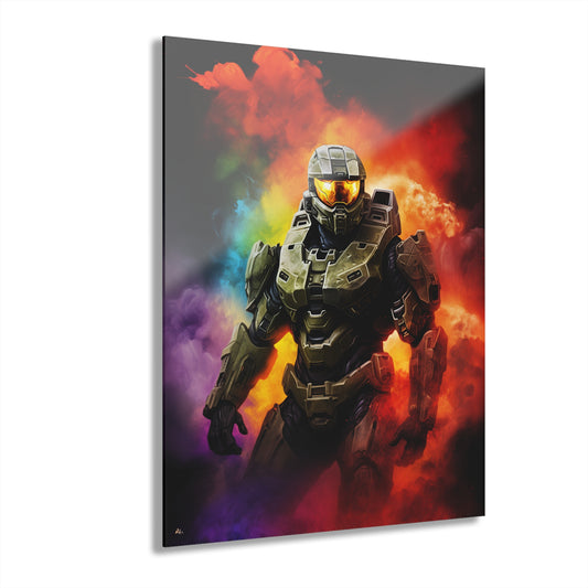 Master Chief, Halo, Video Game, Concept Style, Color Splash, Acrylic Wall Art