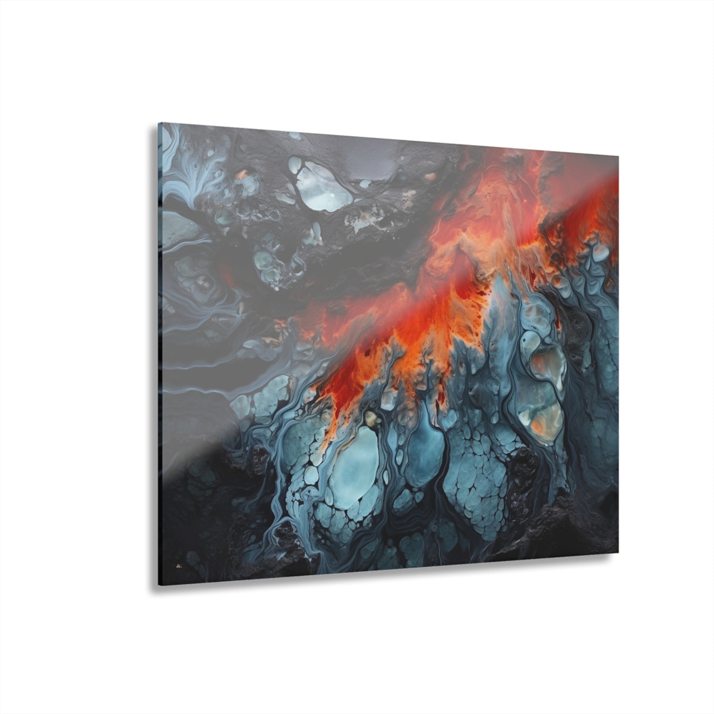 Icey Magma, Abstract, Concept, Acrylic Wall Art