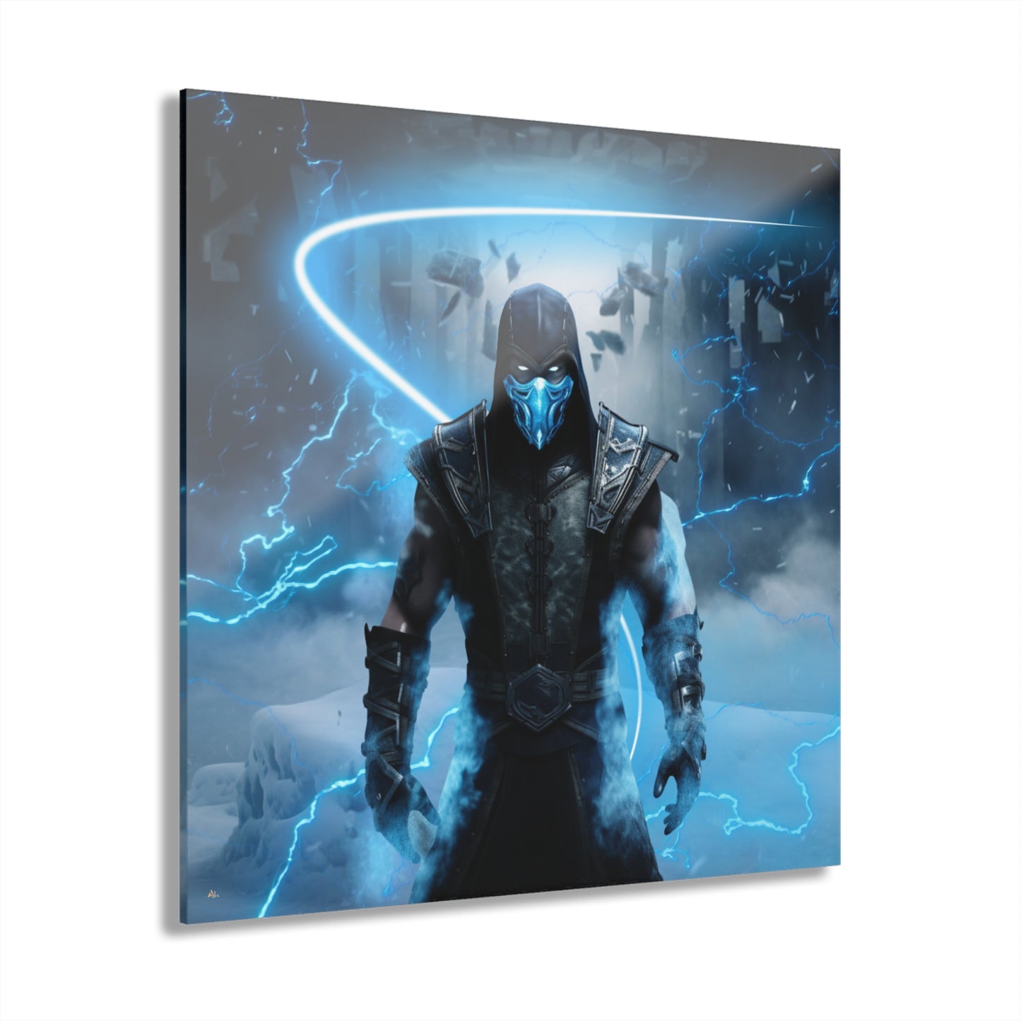 Sub-Zero, Mortal Kombat, Video Game Color Splash, Concept Style, Acrylic Wall Art