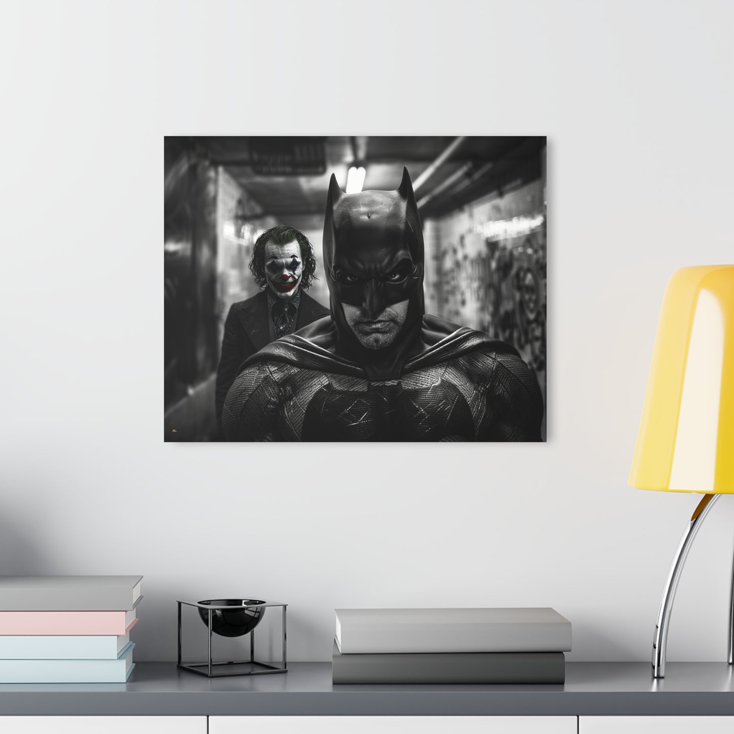 Monochromatic Knight, Joker's Delight, Fan Concept Style Batman, Acrylic Wall Art