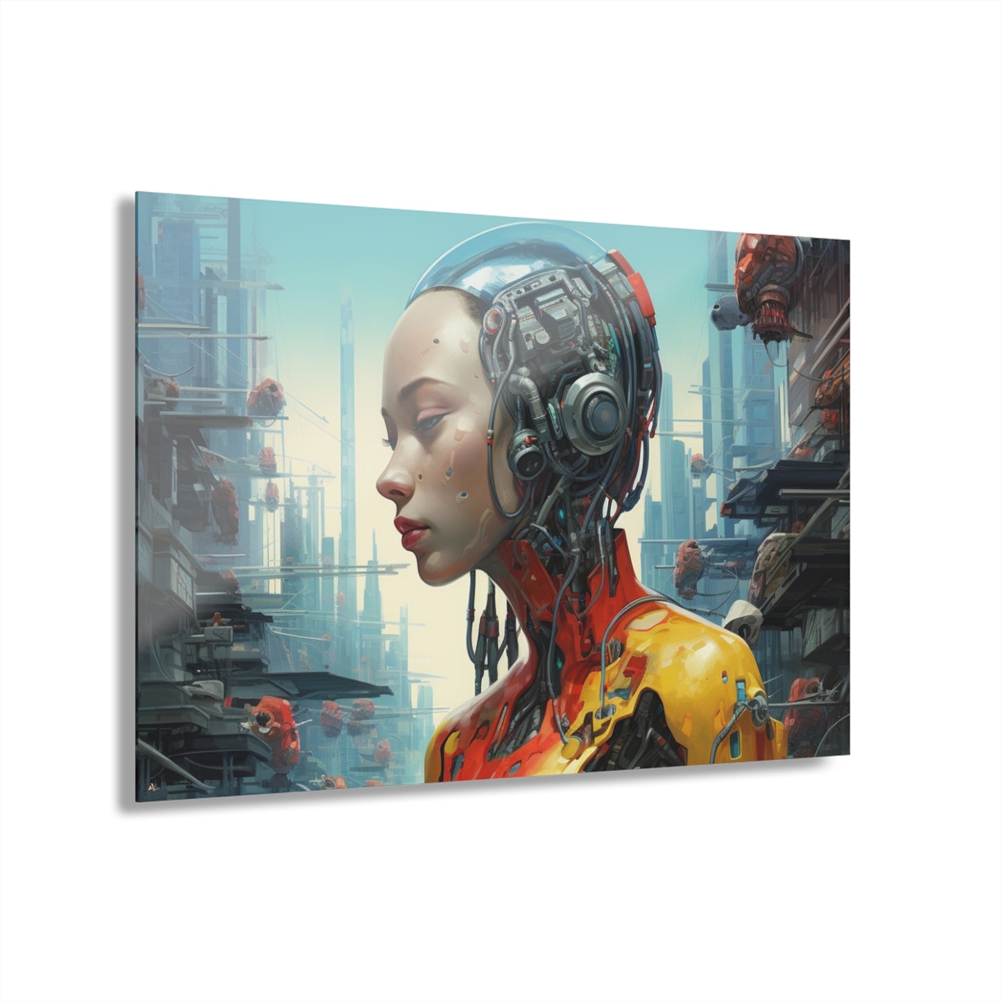 Artificial, Robot, Concept Art, Color Splash, Acrylic Wall Art