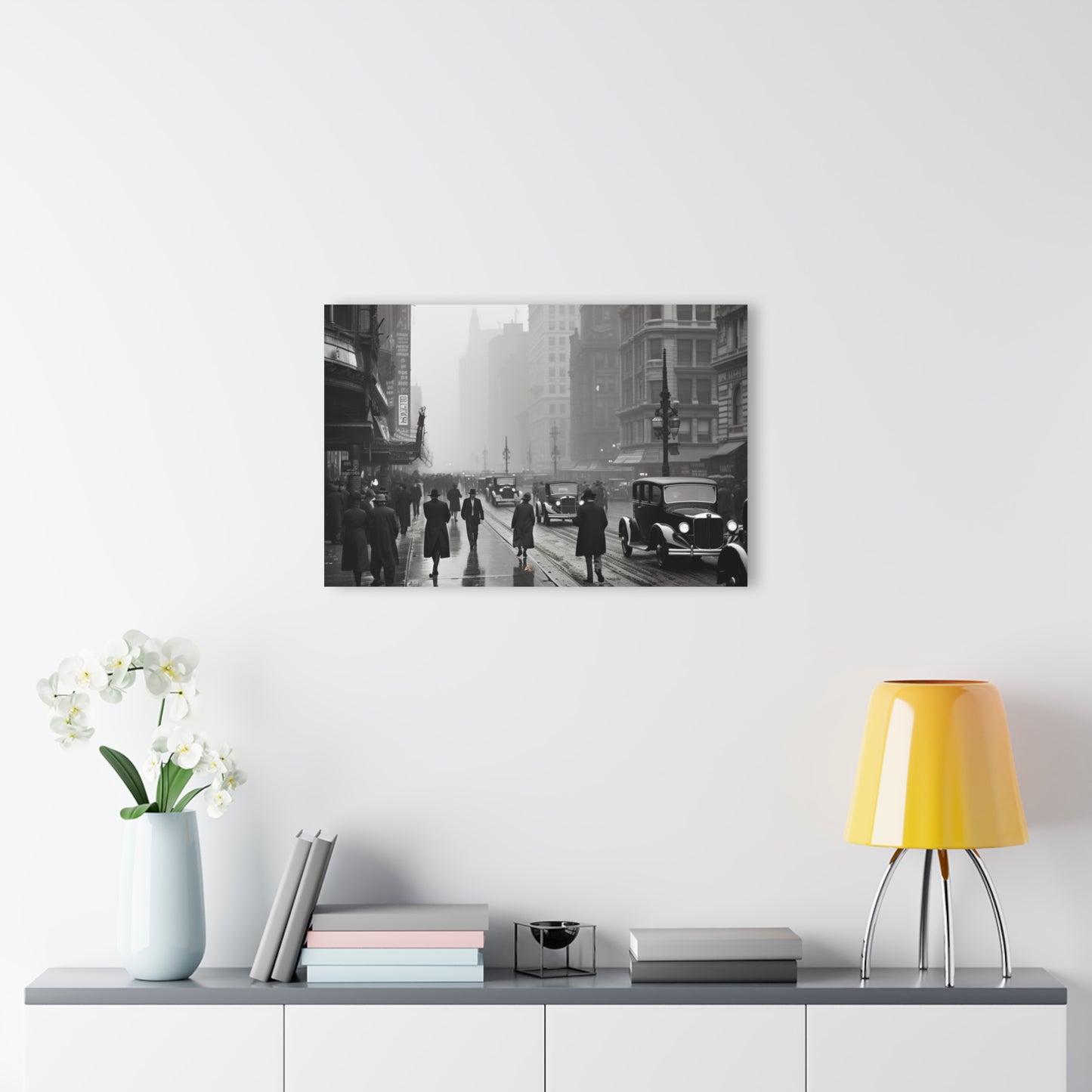 1900's City, Black and White Concept Style, Acrylic Wall Art