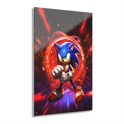 Sonic Red, Video Game, color Splash, Concept Style, Acrylic Wall Art