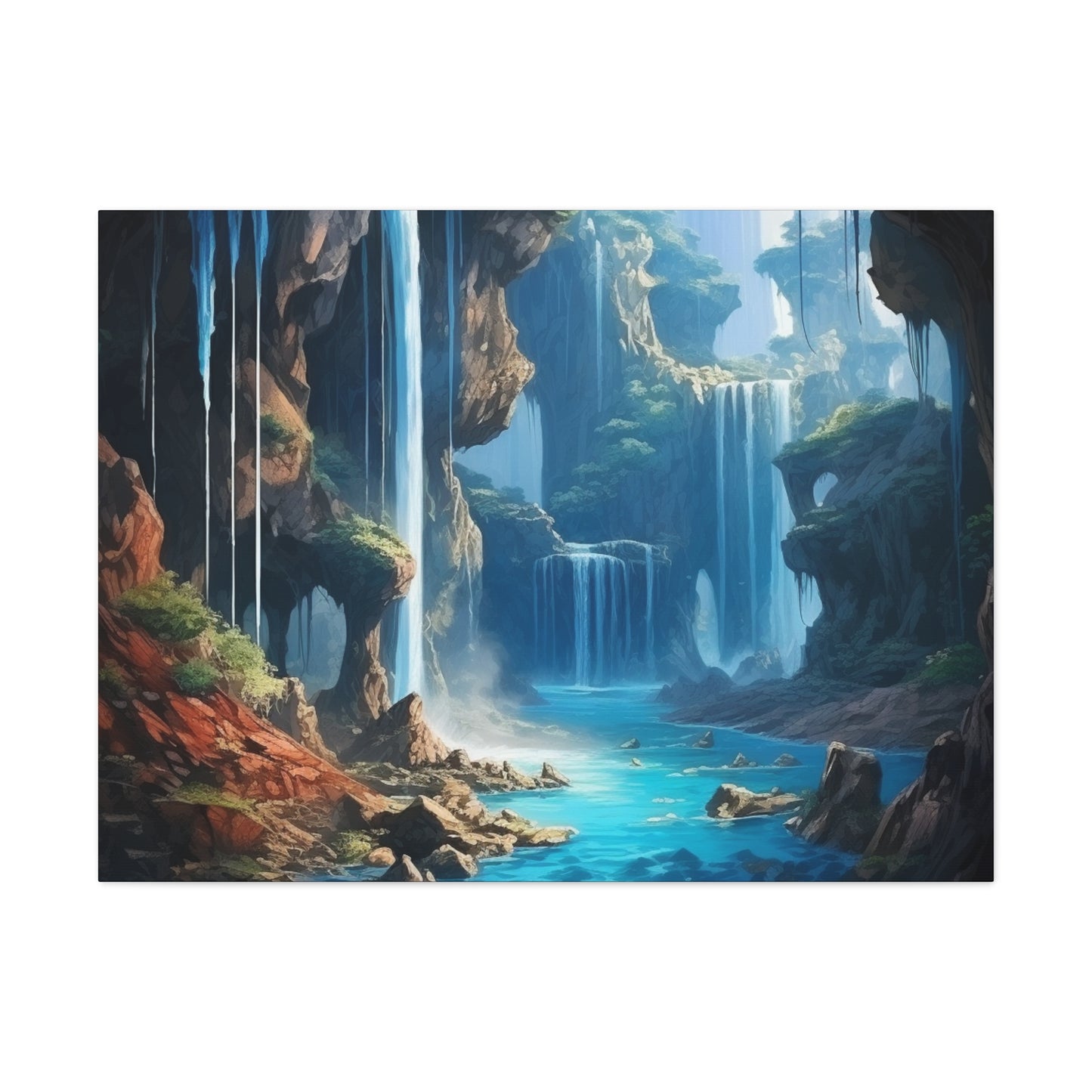 Waterfall Oasis Canvas Art