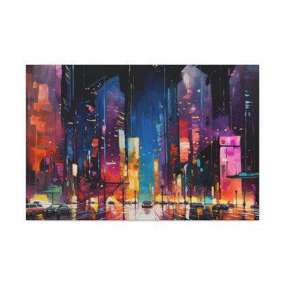 Arklo Art, City Scape, colorful, downtown, Canvas Gallery Wraps