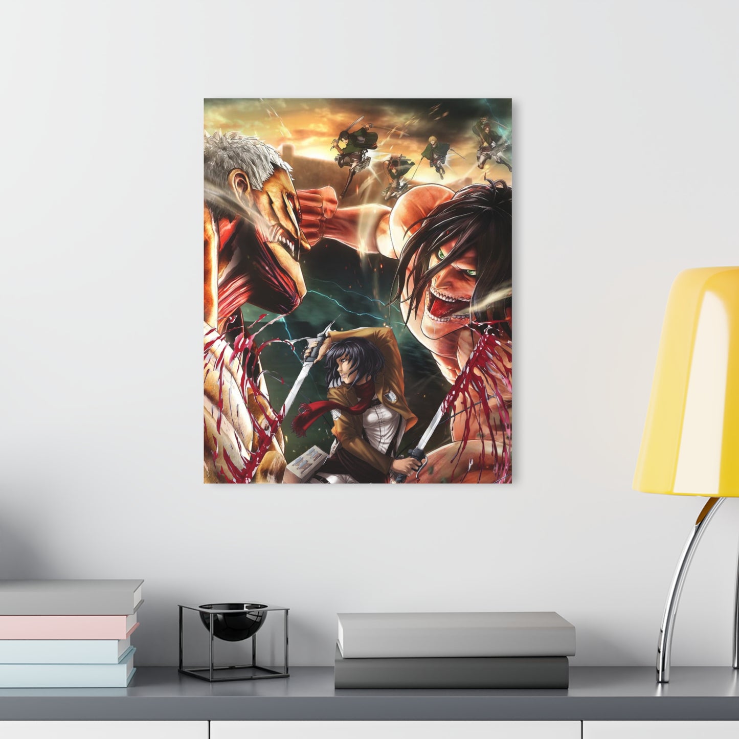 Attack Titan Battle, AOT, Anime, Concept Style, Acrylic Wall Art