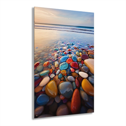 Pebble Paradise, Landscape, Concept, Acrylic Wall Art