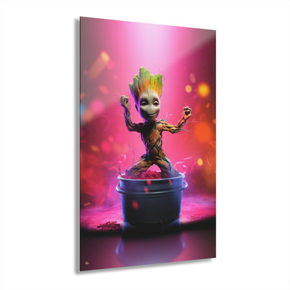 Dance Party Groot, Pop Culture Concept Style, Acrylic Wall Art