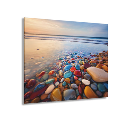 Pebble Paradise, Landscape, Concept, Acrylic Wall Art