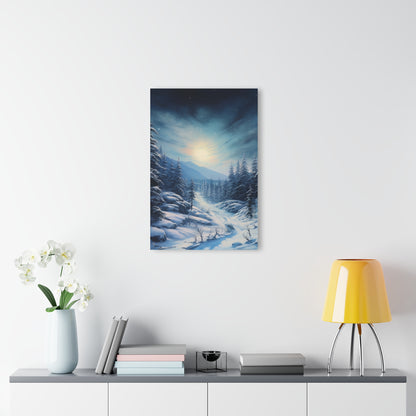 Moonlit Snow, Landscape Concept Style, Acrylic Wall Art