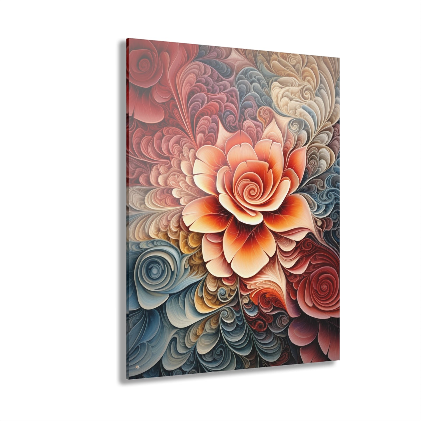 Floral Tsunami, Decorative, Concept, Acrylic Wall Art