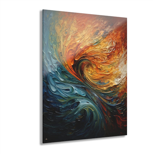 Water and Fire, Abstract, Concept, Acrylic Wall Art