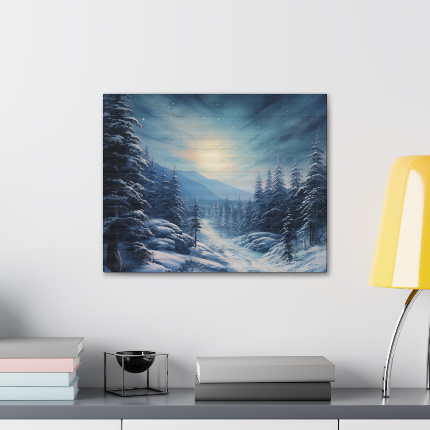 Moonlit Snow Canvas Art