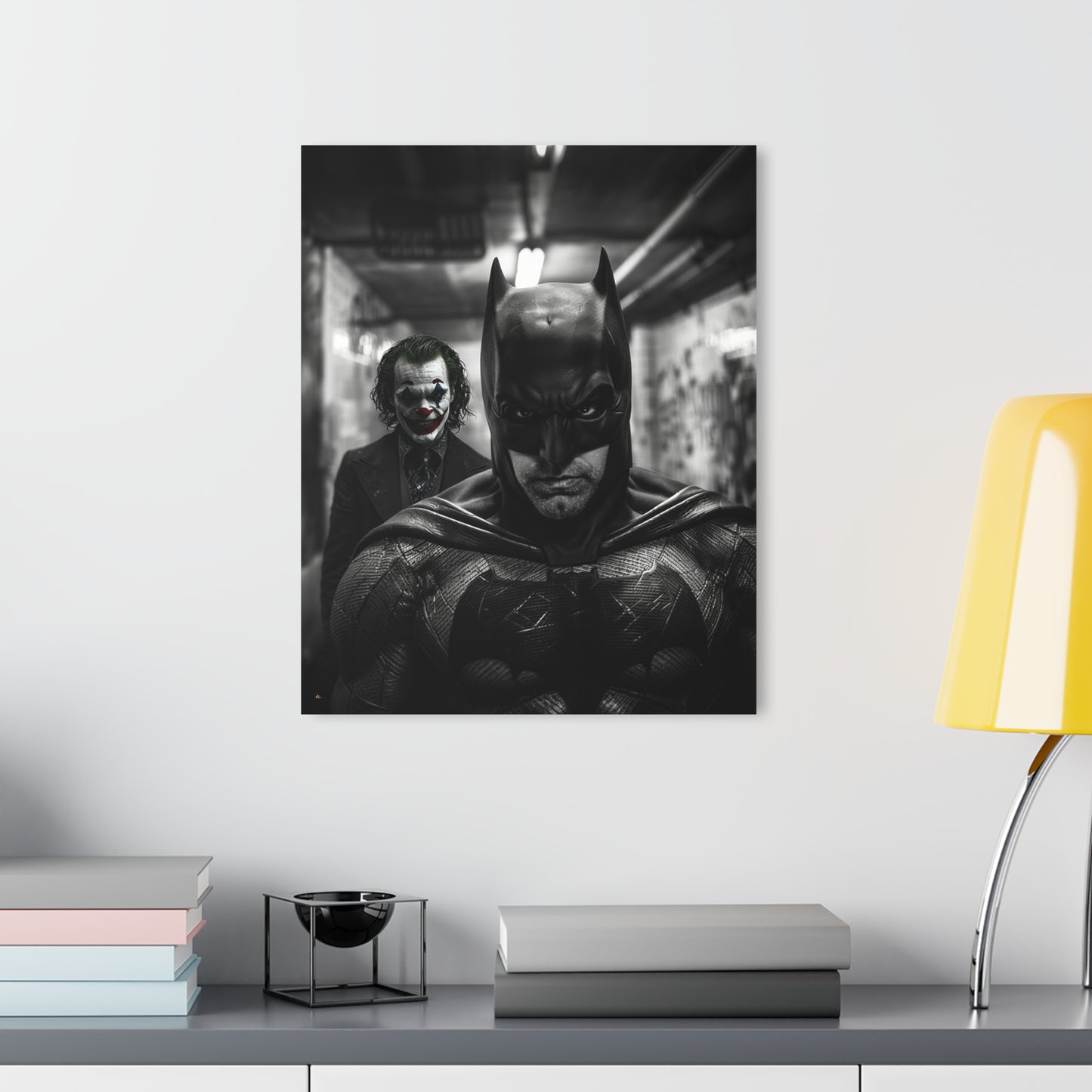 Monochromatic Knight, Joker's Delight, Fan Concept Style Batman, Acrylic Wall Art