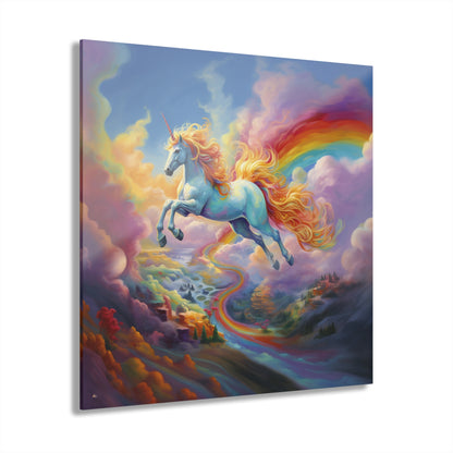 Rainbow Unicorn, Animal Fantasy, Concept, Acrylic Wall Art