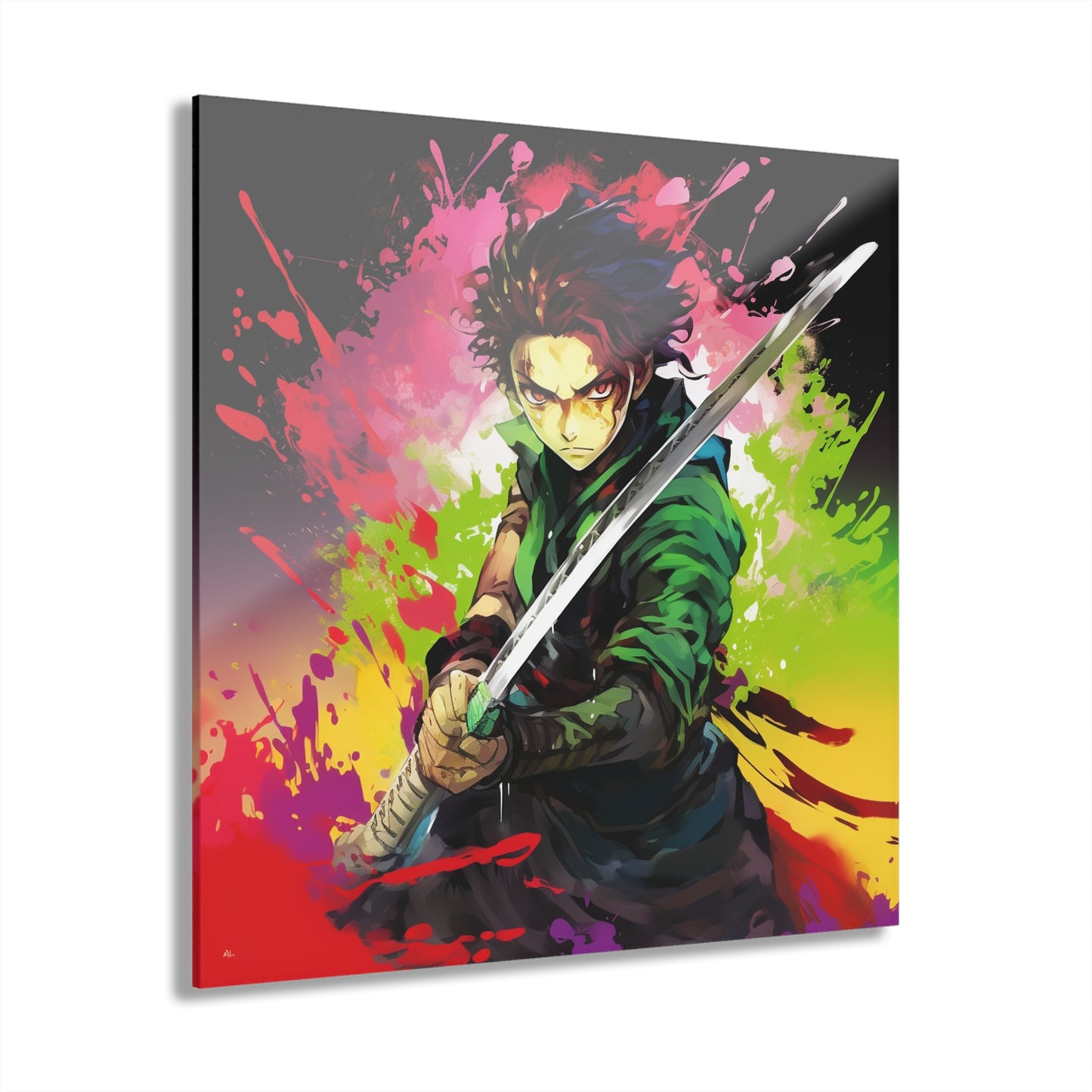 Tanjiro, Slayer, Anime, Color Splash, Concept, Style, Acrylic Wall Art