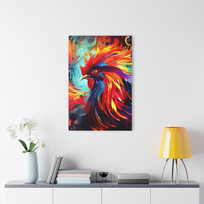 Rooster Rage, Abstract, Animal Concept Style, Acrylic Wall Art