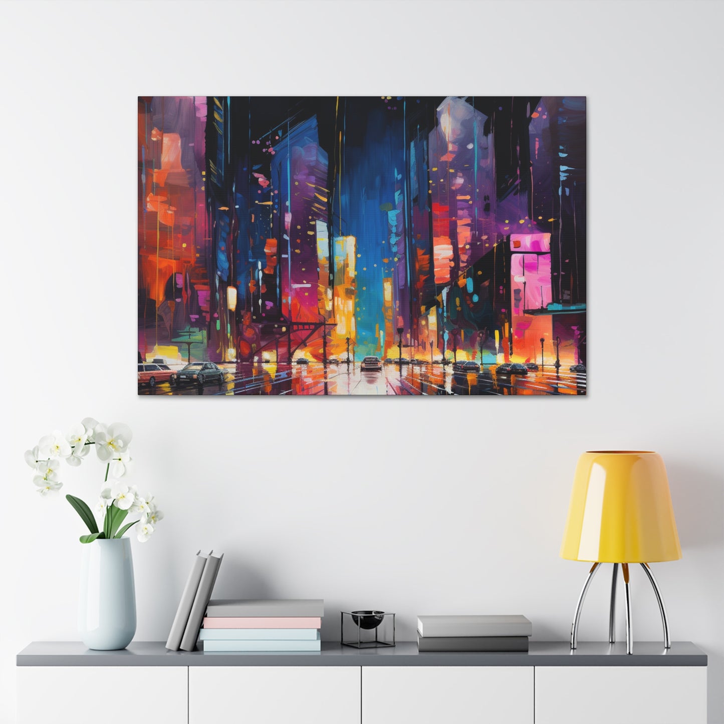 Arklo Art, City Scape, colorful, downtown, Canvas Gallery Wraps