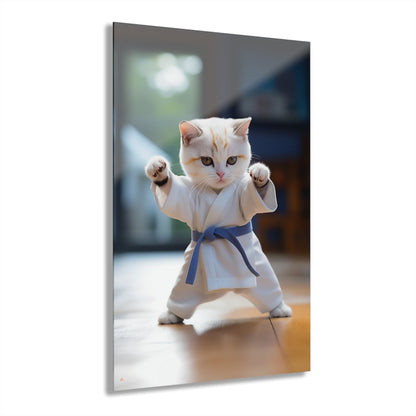 Karate Kitty, Animal Concept Style, Acrylic Wall Art