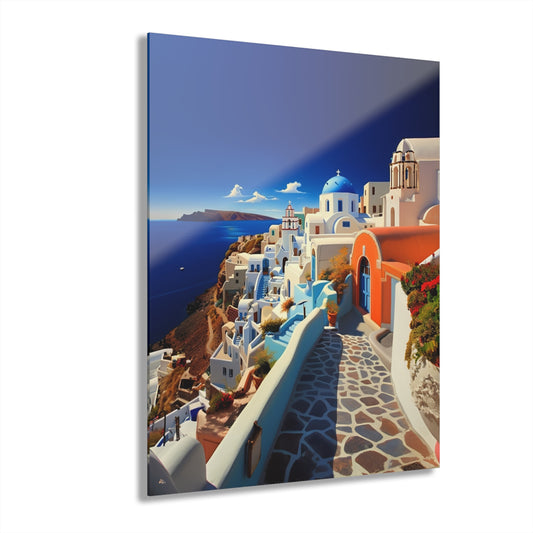 Santorini, Landscape, Concept, Acrylic Wall Art