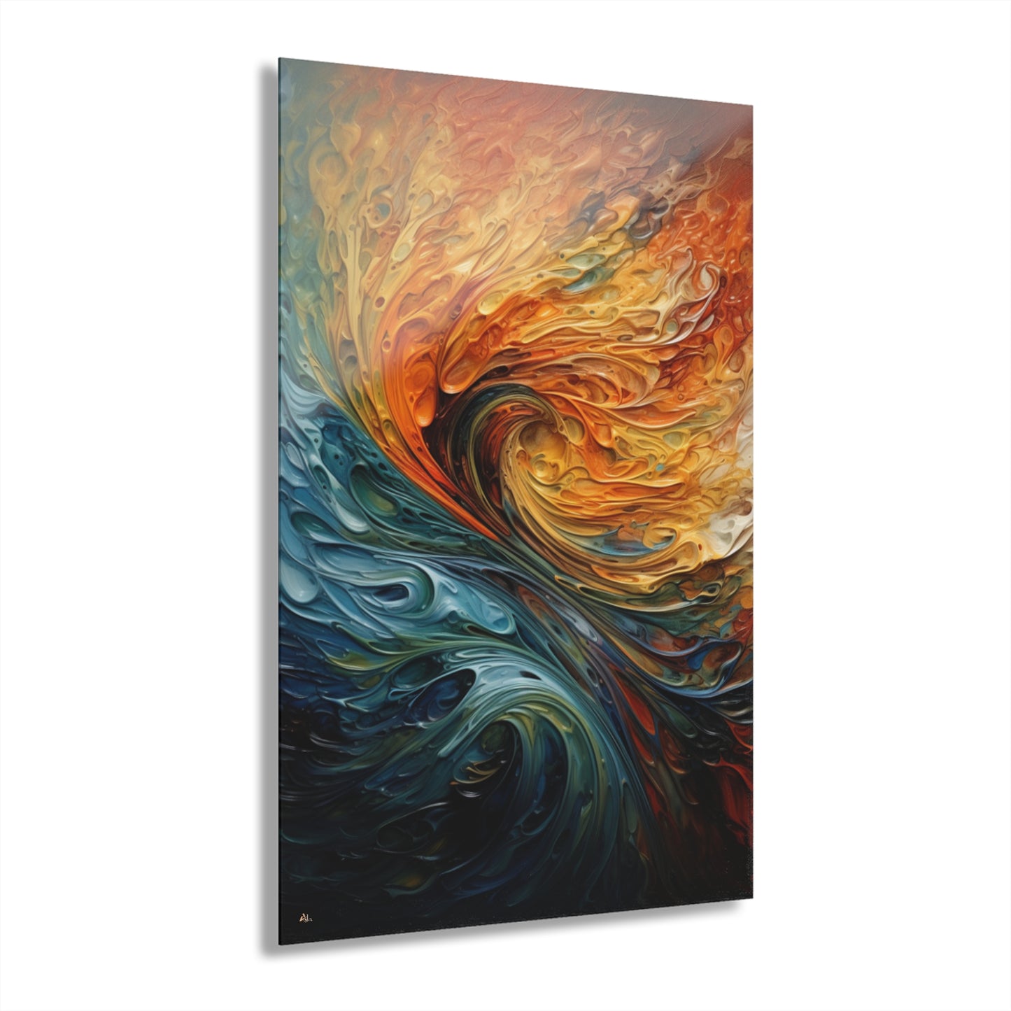 Water and Fire, Abstract, Concept, Acrylic Wall Art