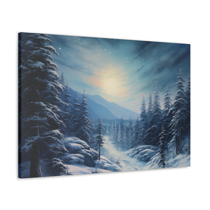 Moonlit Snow Canvas Art