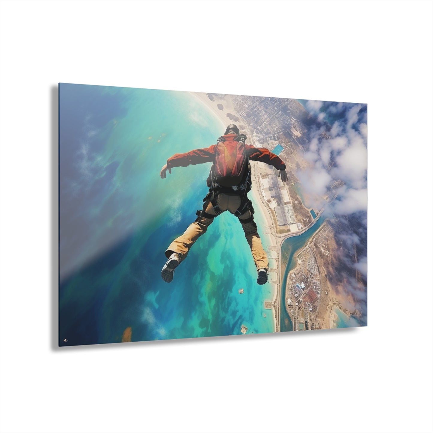 Freefall, Skydiving, Landscape Concept Style, Acrylic Wall Art