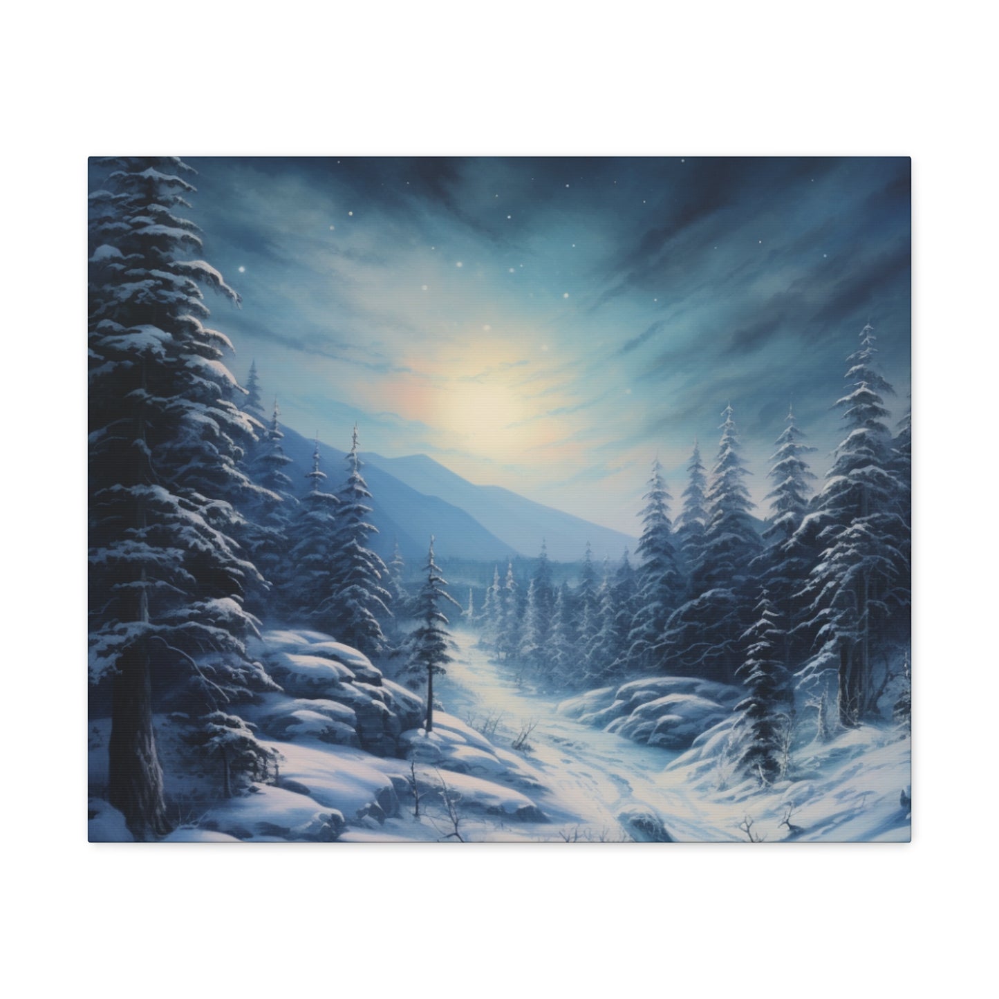 Moonlit Snow Canvas Art