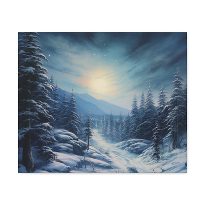 Moonlit Snow Canvas Art