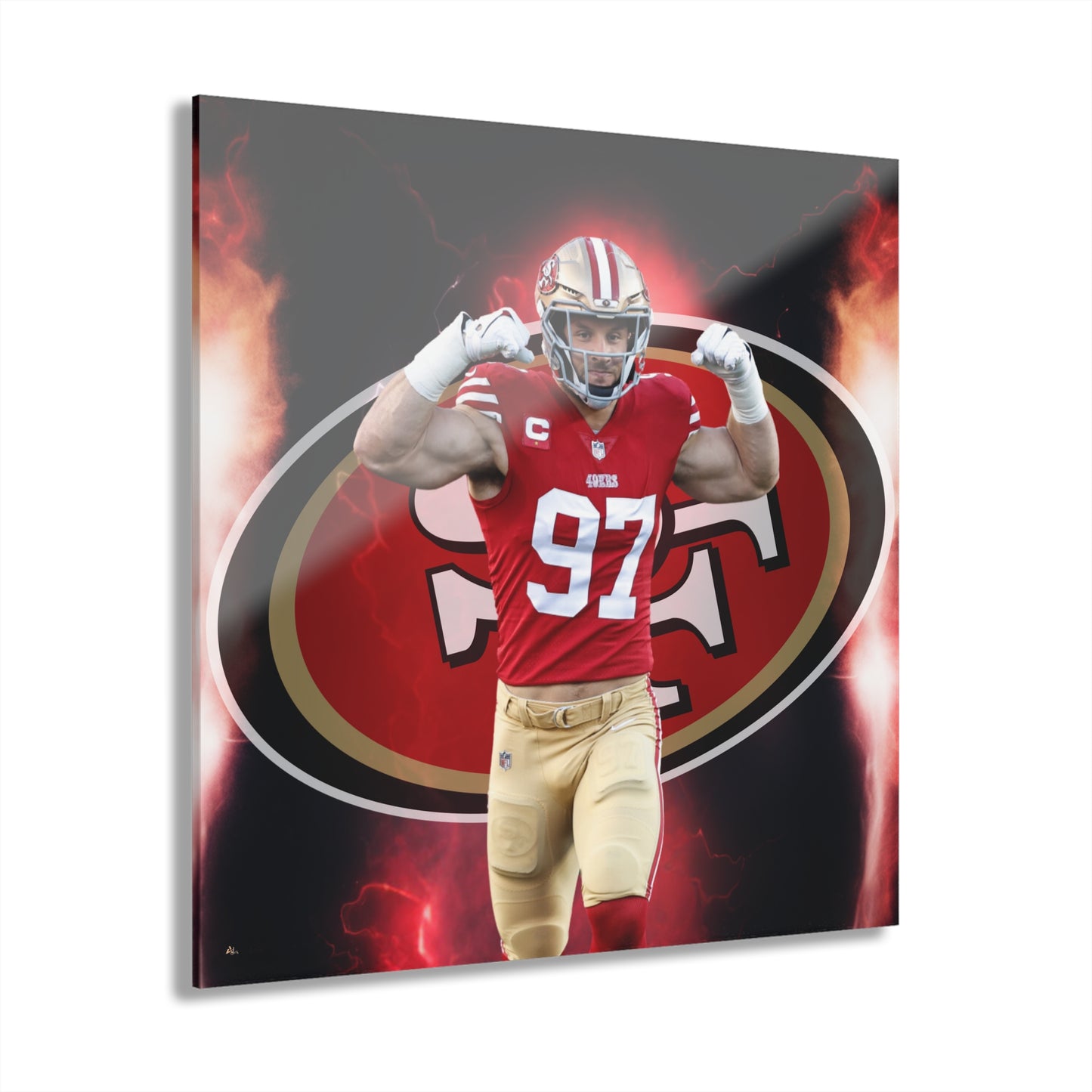 Nick Bosa, 49ers Fan Concept, Acrylic Wall Art