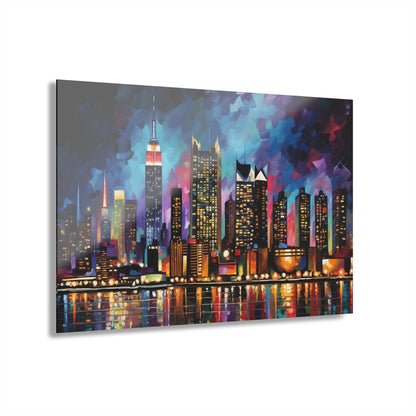 NYC, Abstract Landscape, Concept Style, Acrylic Wall Art