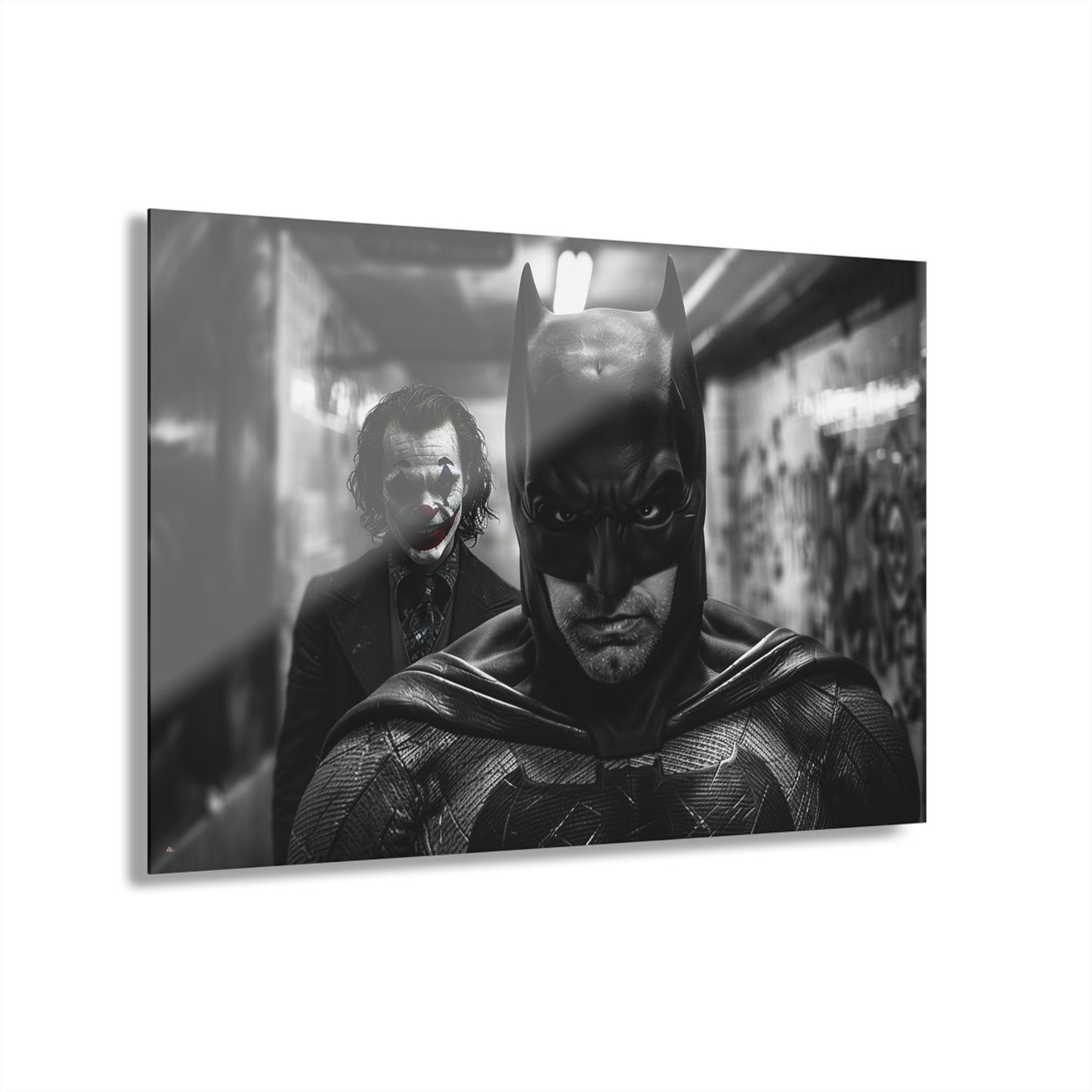 Monochromatic Knight, Joker's Delight, Fan Concept Style Batman, Acrylic Wall Art