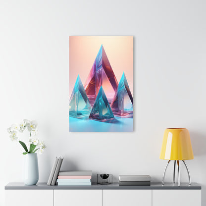 Crystal Pyramids, No Background, Abstract Concept Style, Acrylic Wall Art