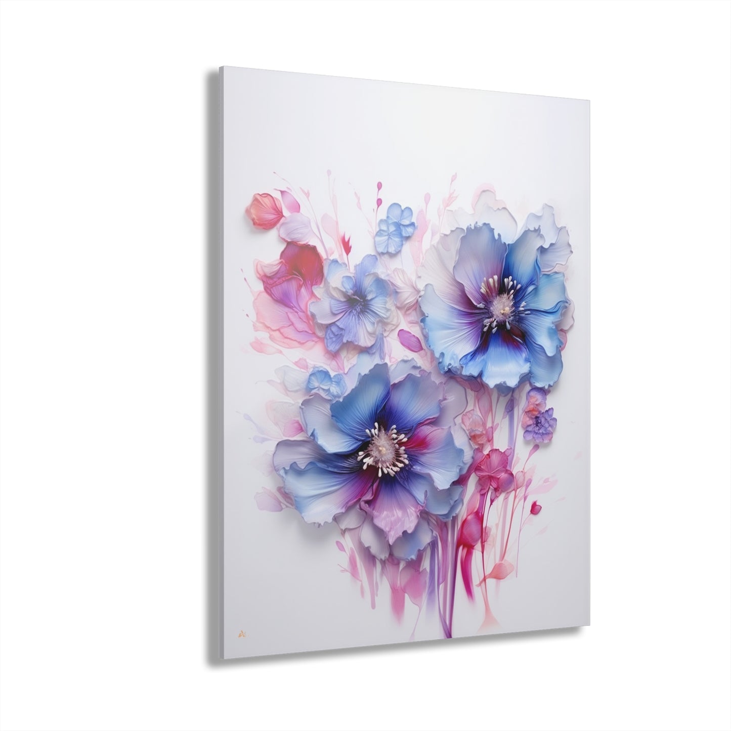 Feeling Blue, Flowers, no background, Concept Style, Acrylic Wall Art