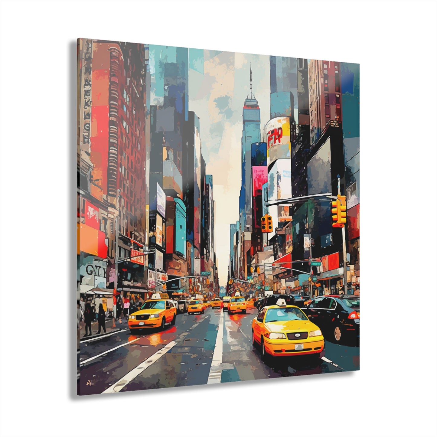 NYC Street, Abstract Concept Style, Acrylic Wall Art