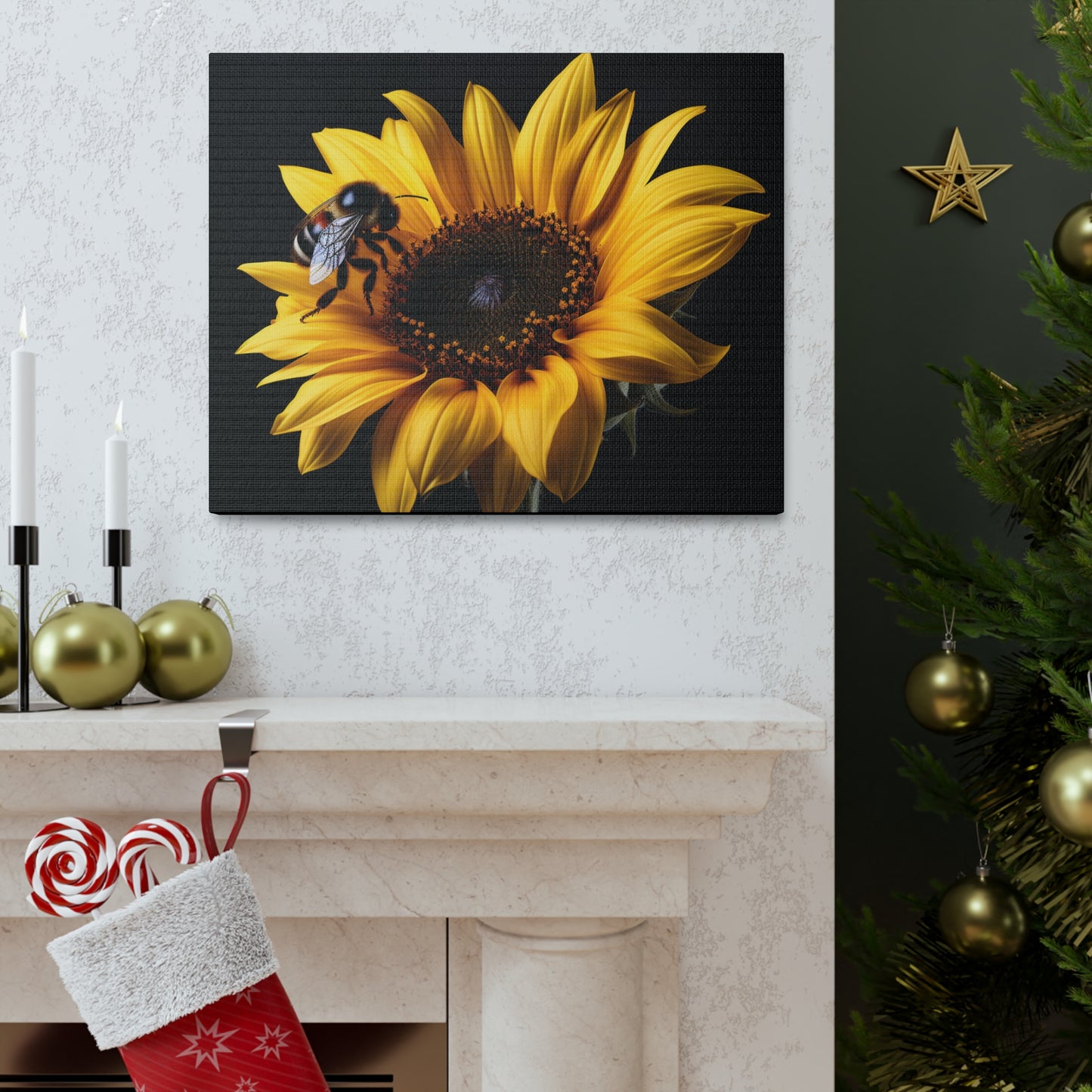 Bumblebee Sunflower Canvas Art