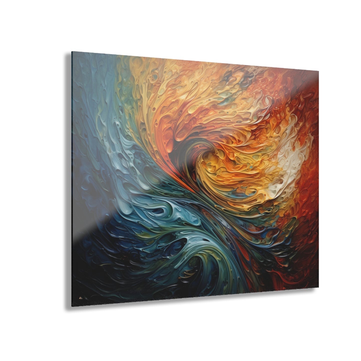 Water and Fire, Abstract, Concept, Acrylic Wall Art