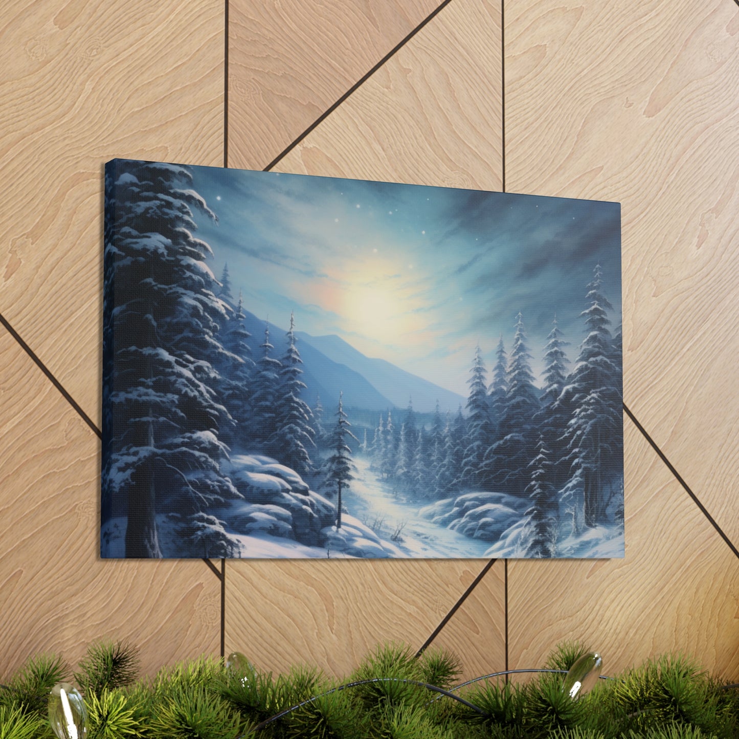 Moonlit Snow Canvas Art