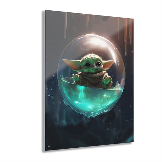 Bubble Boy Grogu, Pop Culture, Concept Style, Acrylic Wall Art