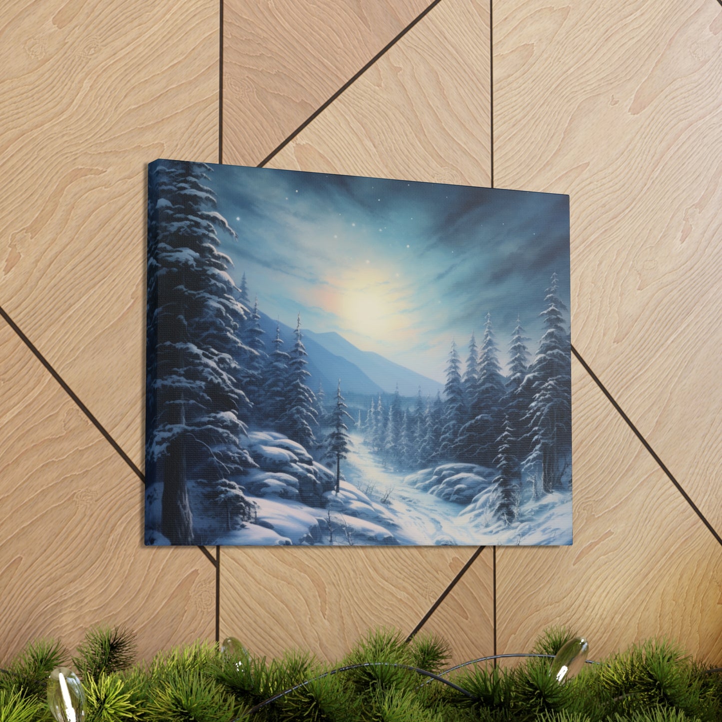 Moonlit Snow Canvas Art