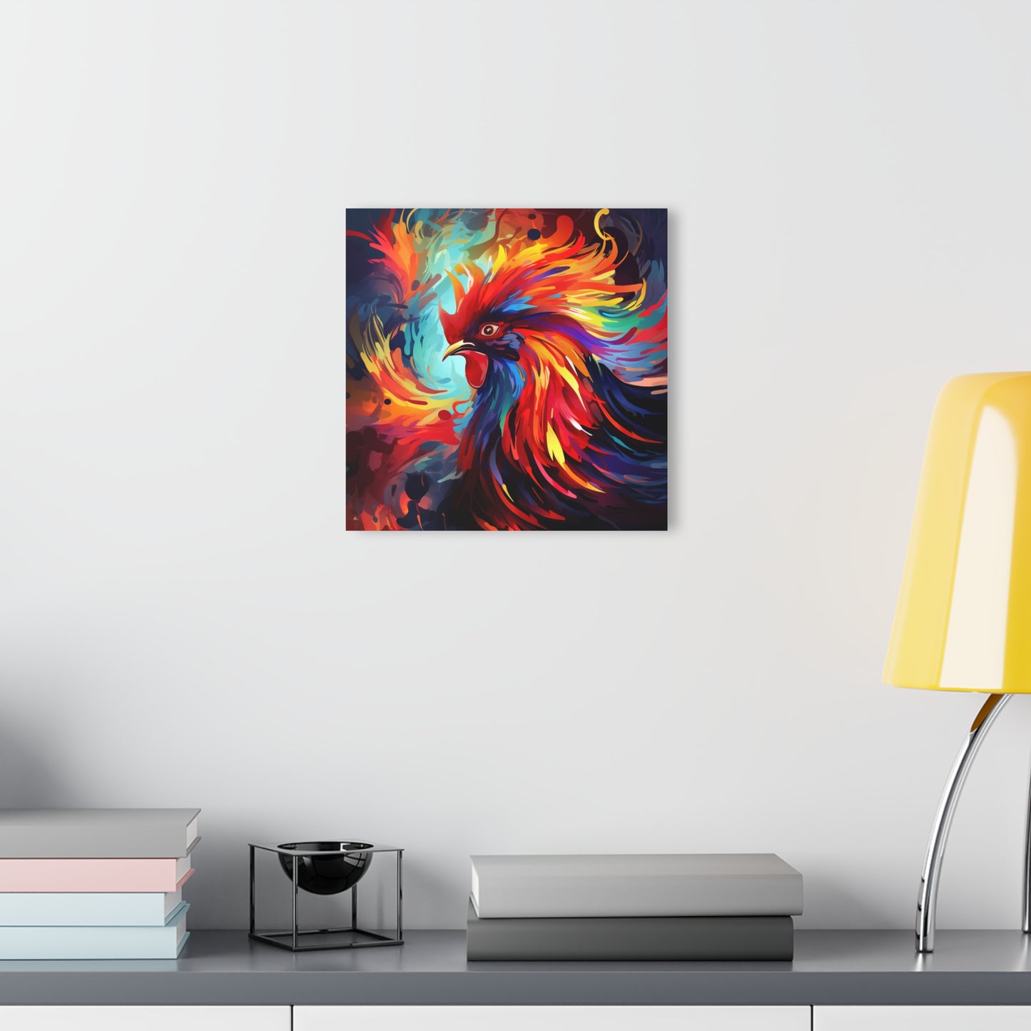 Rooster Rage, Abstract, Animal Concept Style, Acrylic Wall Art