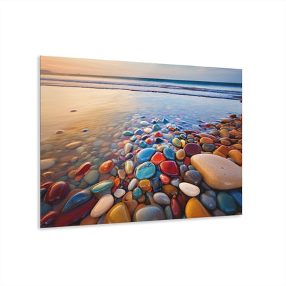 Pebble Paradise, Landscape, Concept, Acrylic Wall Art