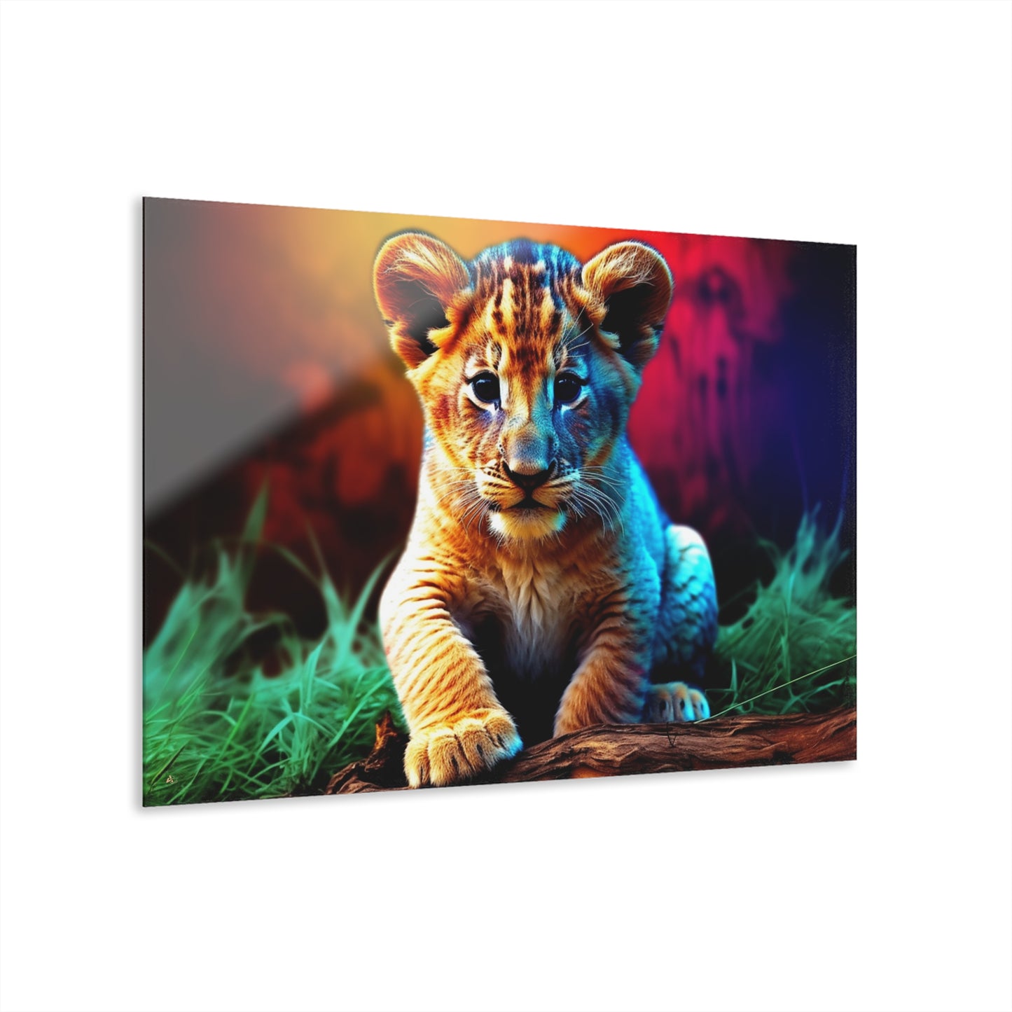 Prince of the Jungle, Lion Cub, Animal Concept Style, Acrylic Wall Art