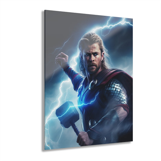 God of Thunder, Chris Hemsworth, Marvel Color Splash, Concept Style, Acrylic Wall Art