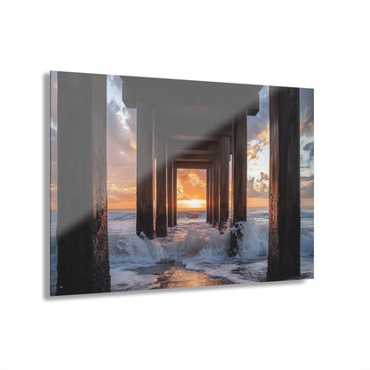 Sunset Pier, Landscape, Acrylic Wall Art