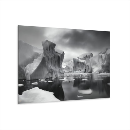 Arctic, Black and White, Landscape, Concept Style, Acrylic Wall Art