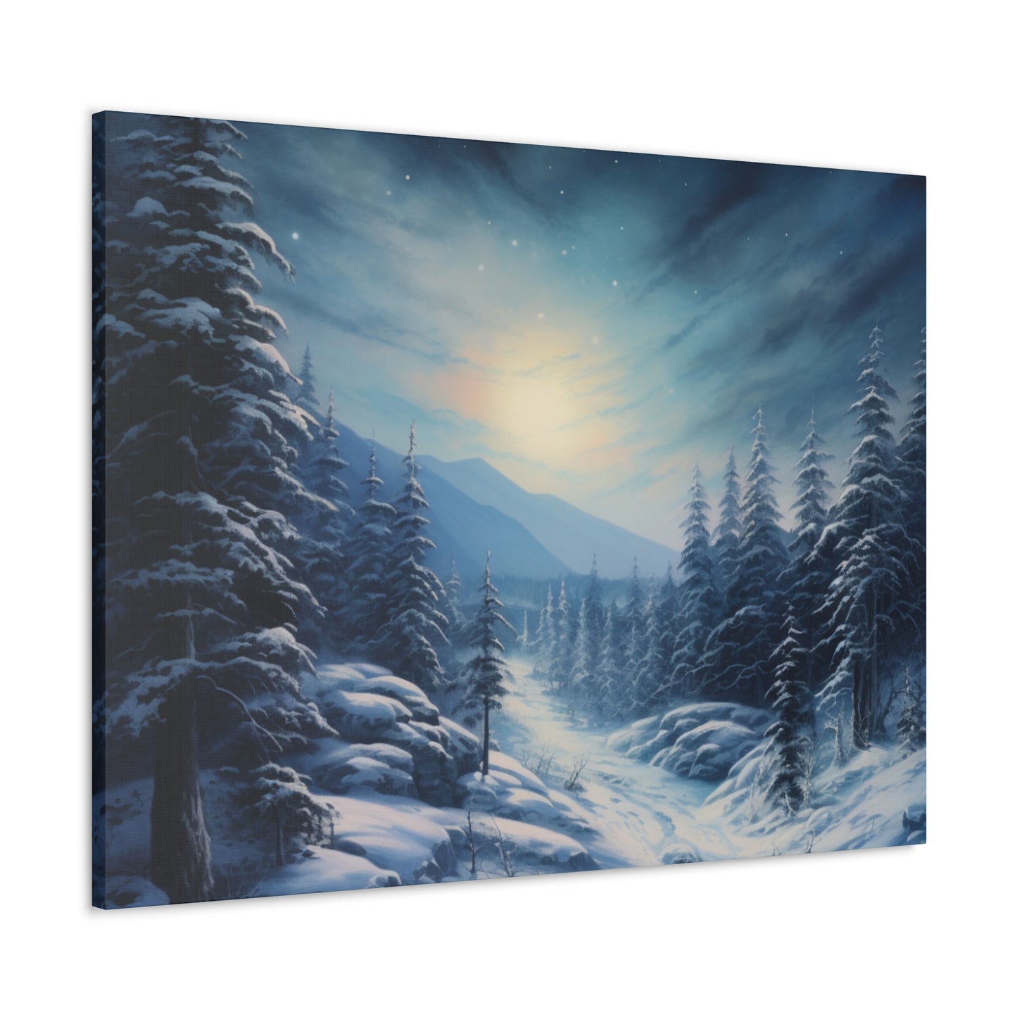 Moonlit Snow Canvas Art